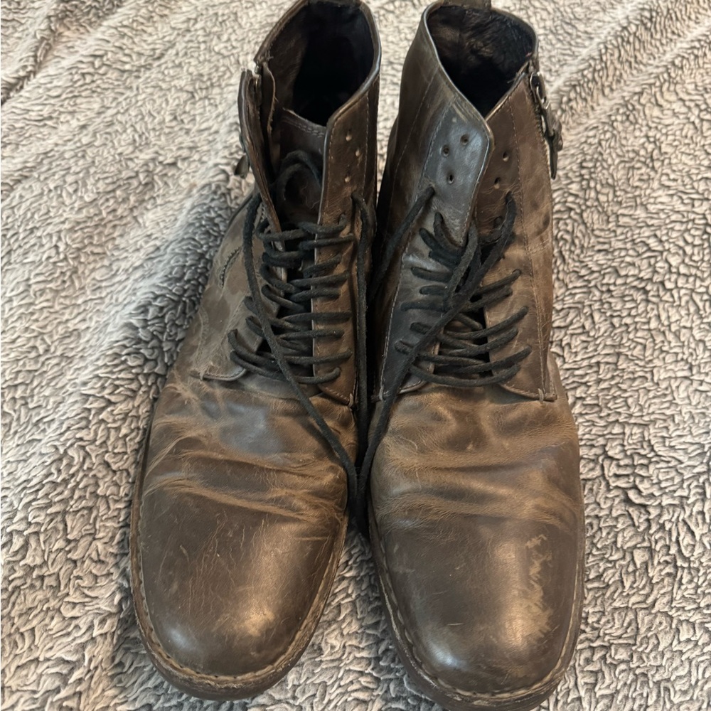 John Varvatos Black Leather Boots Classic Style
